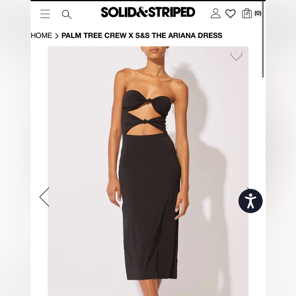 Solid & Striped black cutout midi dress.